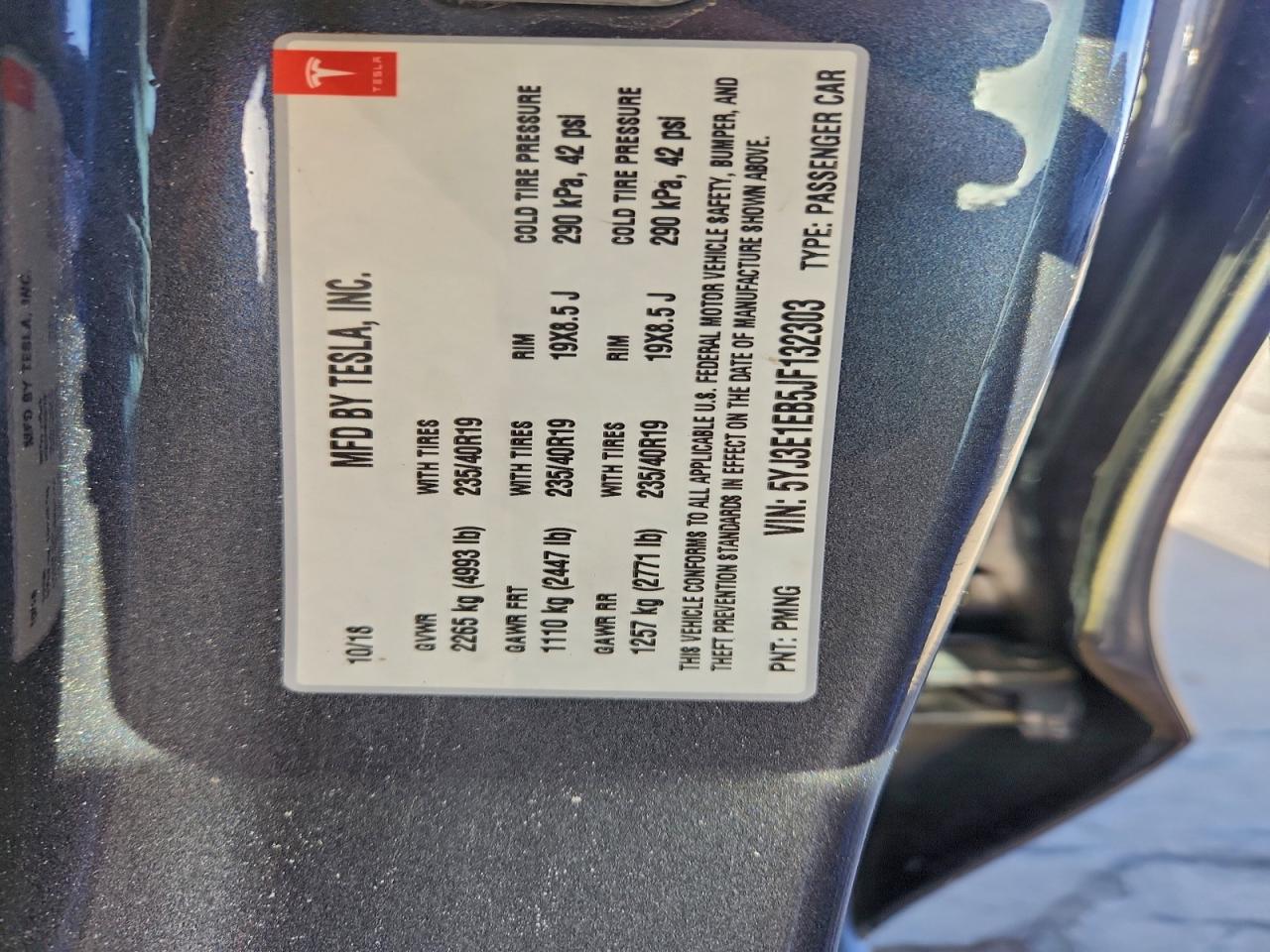 2018 TESLA MODEL 3 photo 12