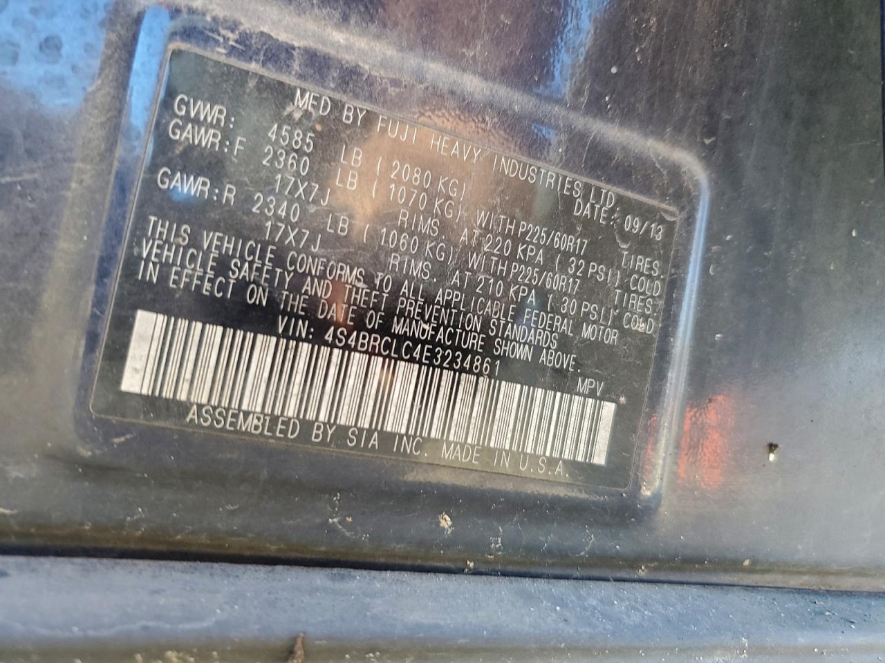 2014 SUBARU OUTBACK 2.5I LIMITED photo 12
