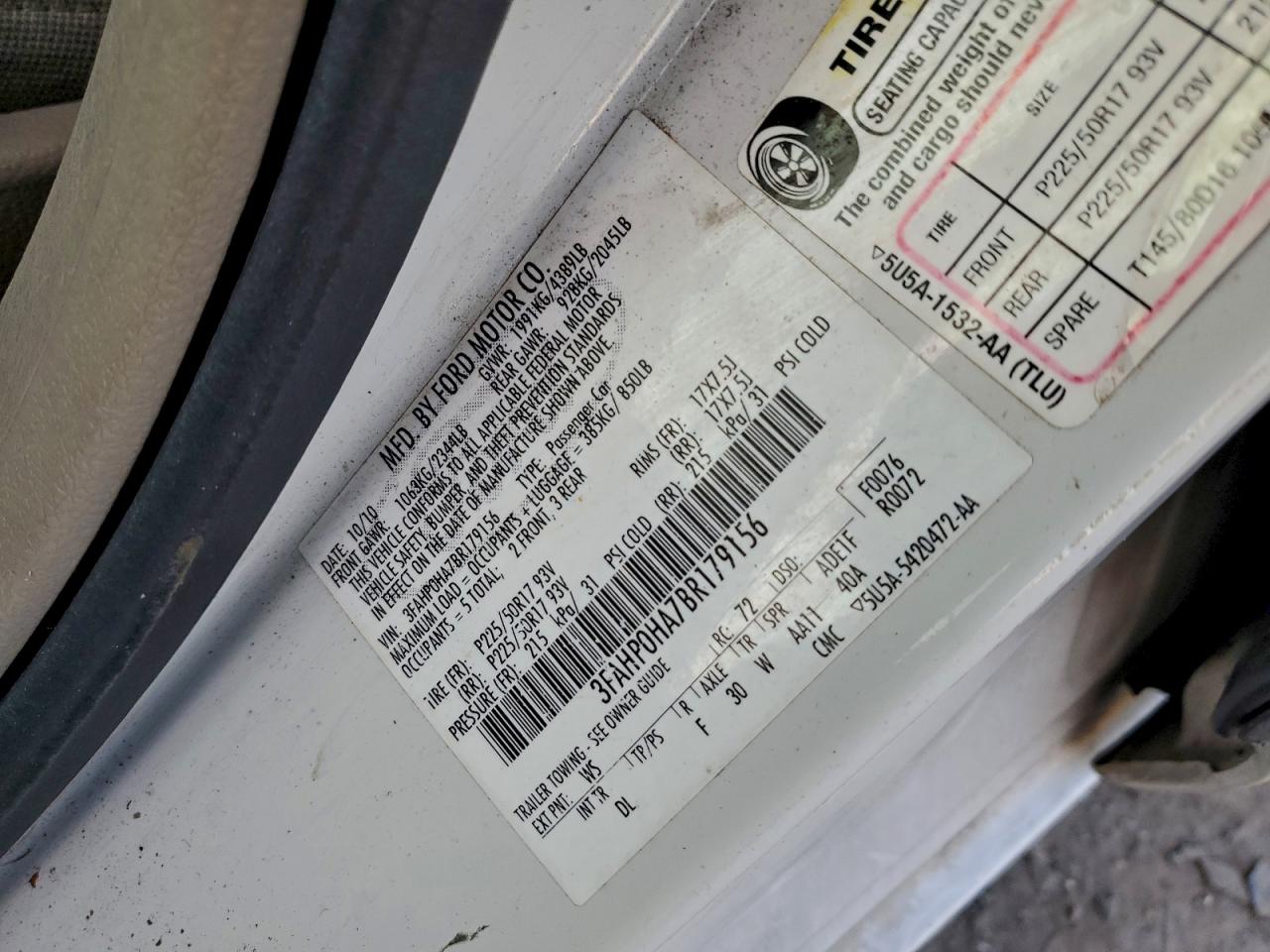 2011 FORD FUSION SE photo 12