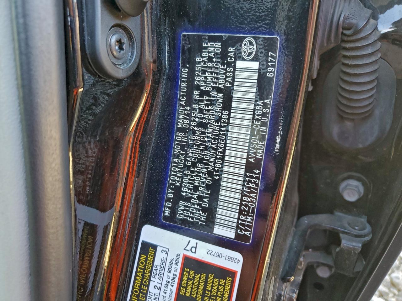 2014 TOYOTA CAMRY HYBRID photo 13