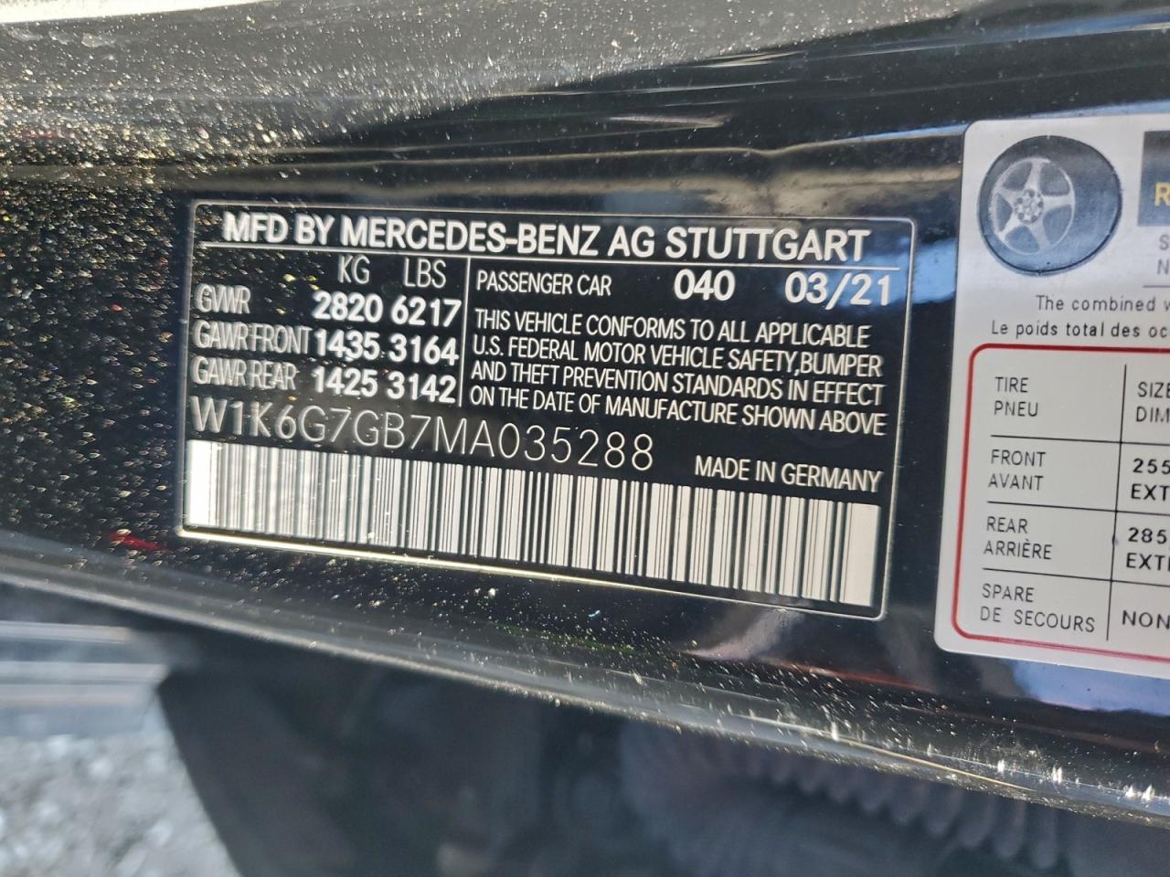 2021 MERCEDES-BENZ S 580 4MATIC photo 12