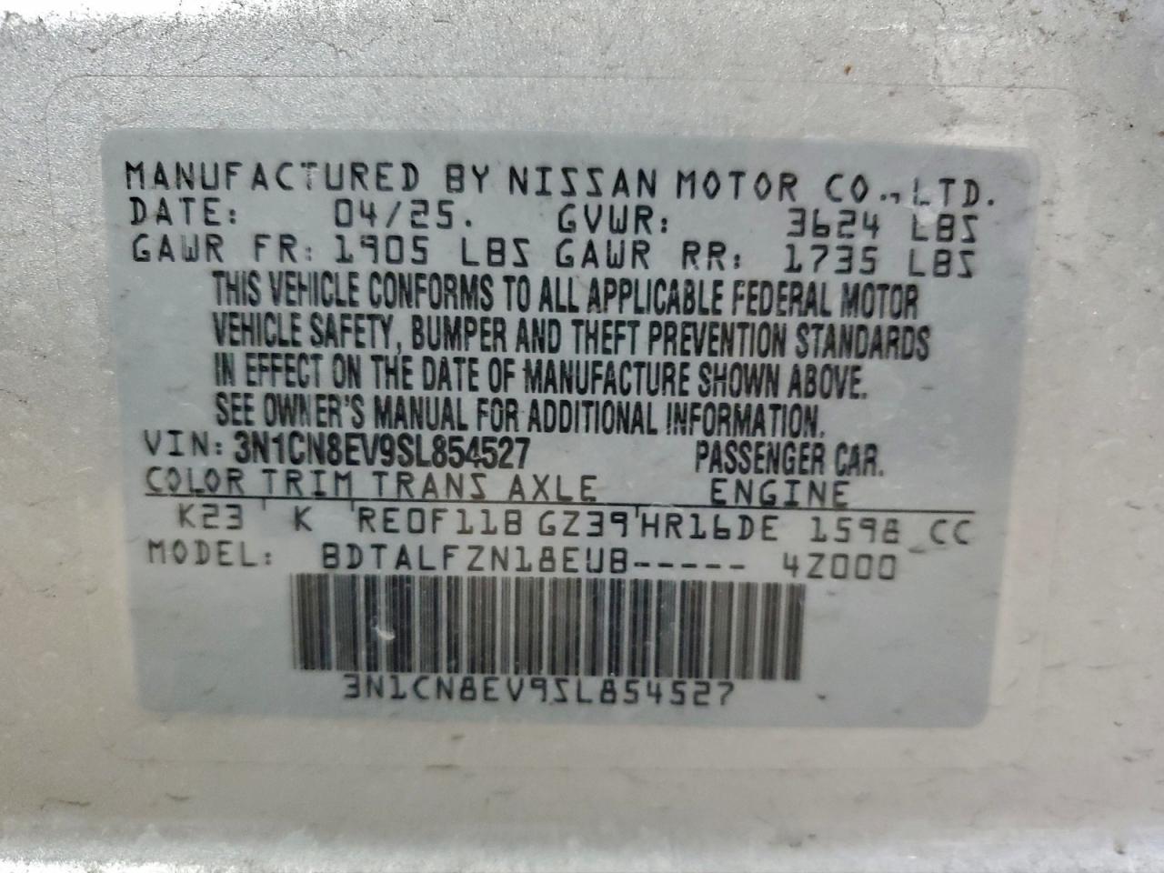2025 NISSAN VERSA SV photo 13