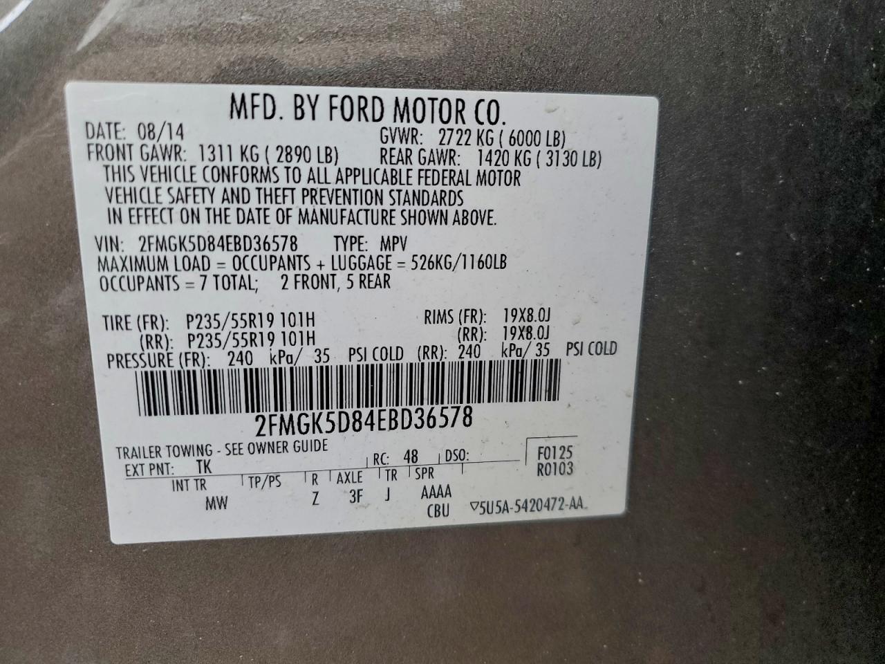 2014 FORD FLEX LIMITED photo 13