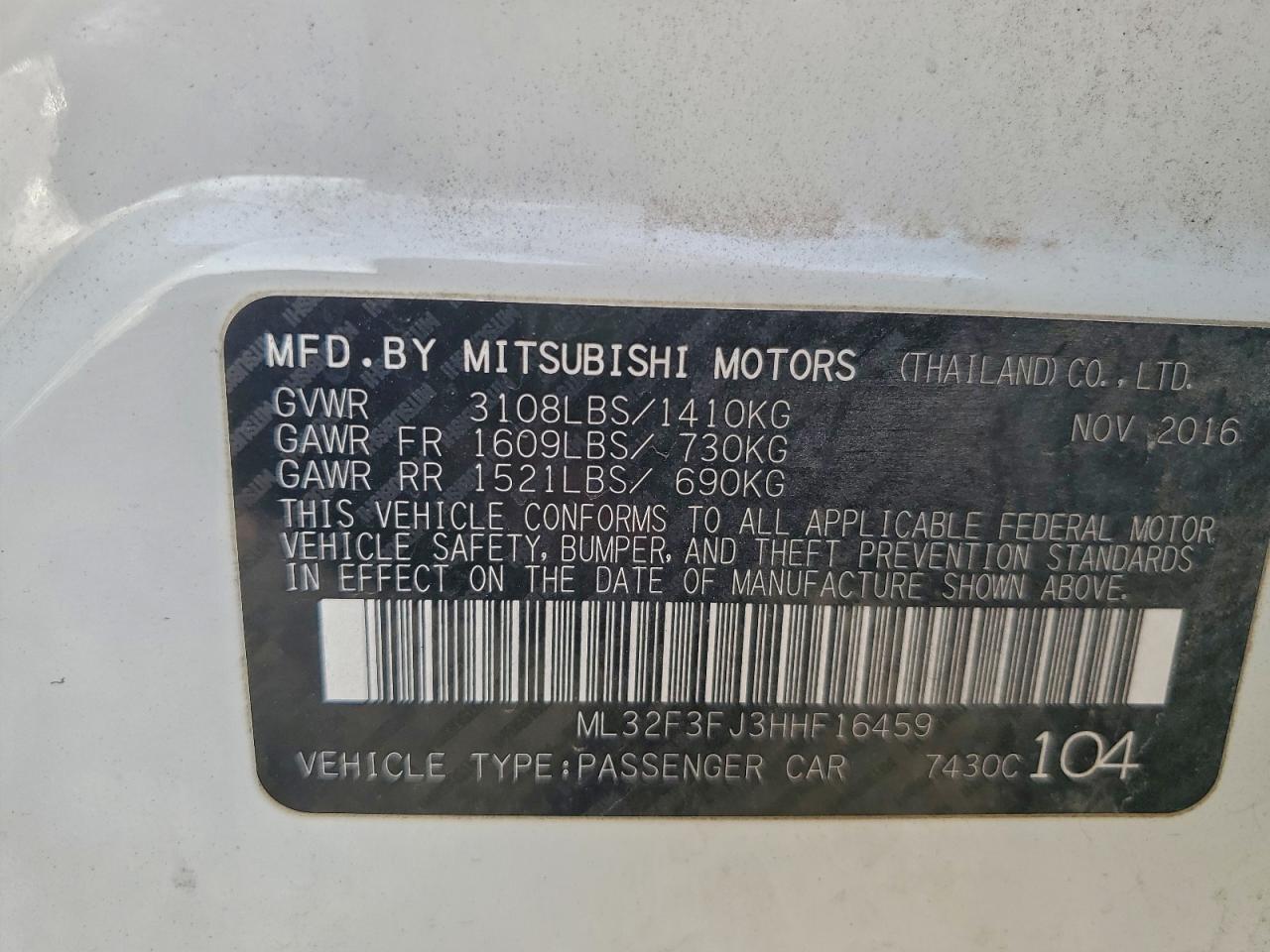 2017 MITSUBISHI MIRAGE G4 ES photo 12