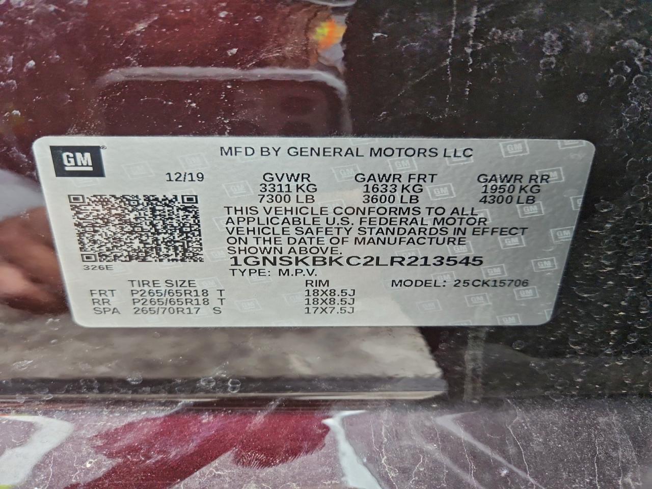 2020 CHEVROLET TAHOE K1500 LT photo 13