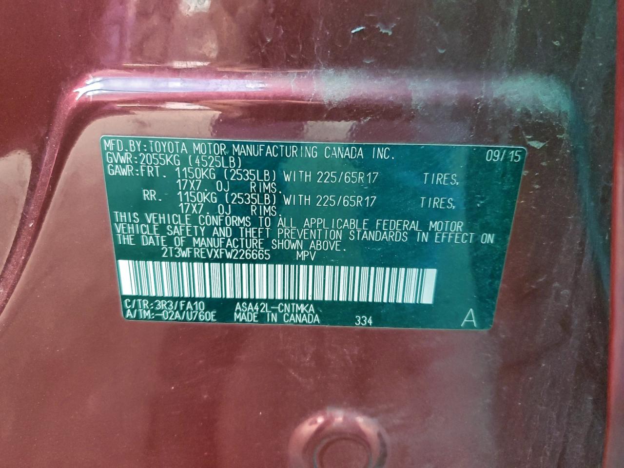 2015 TOYOTA RAV4 XLE photo 14