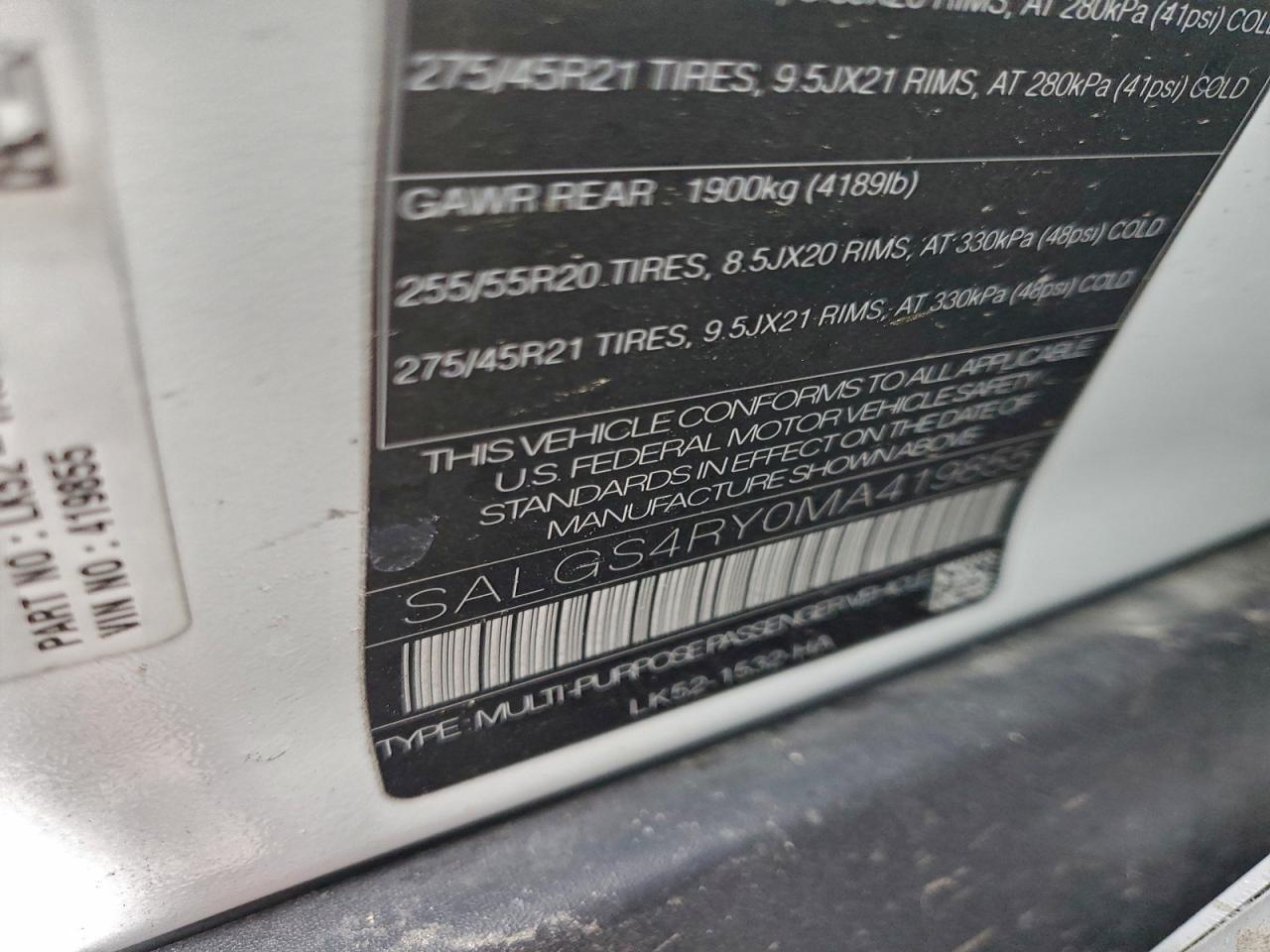 2021 LAND ROVER RANGE ROVER HSE photo 13