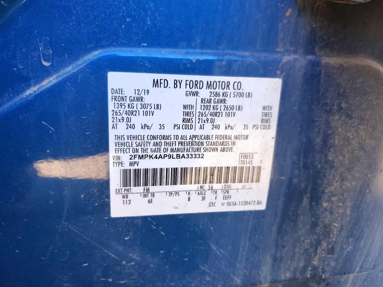 2020 FORD EDGE ST photo 13