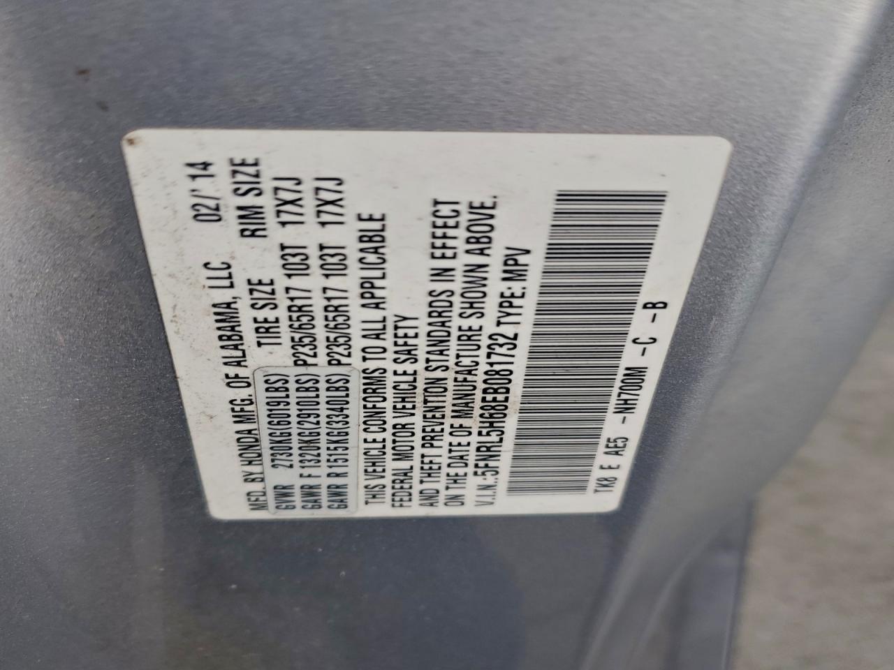 2014 HONDA ODYSSEY EXL photo 12