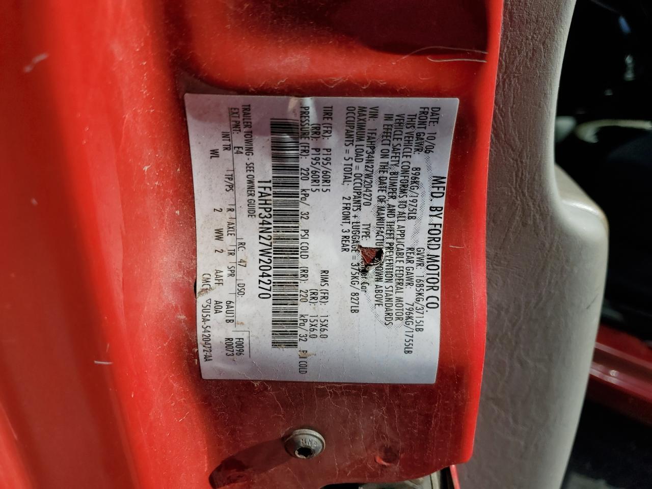 2007 FORD FOCUS ZX4 photo 12