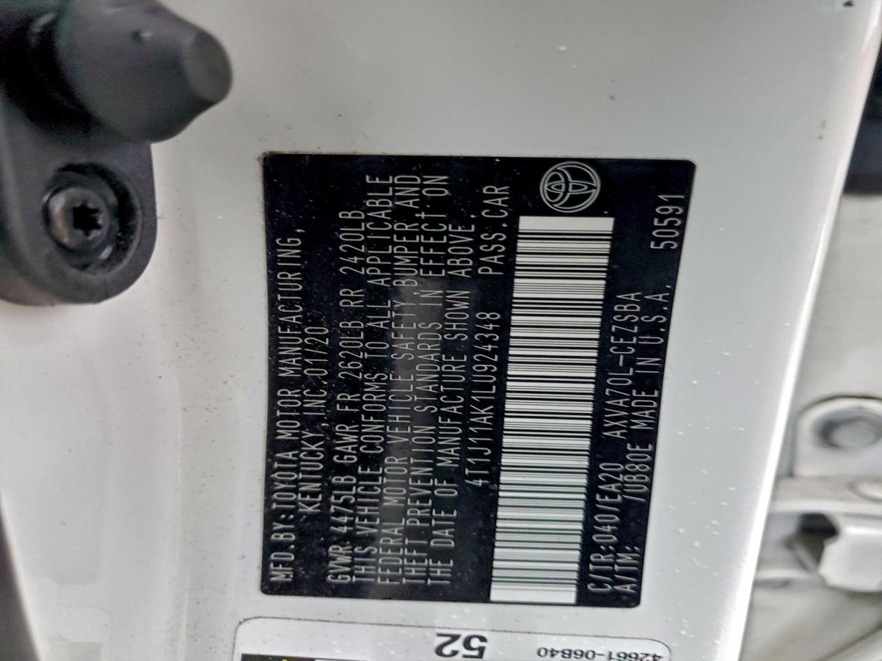2020 TOYOTA CAMRY SE photo 23