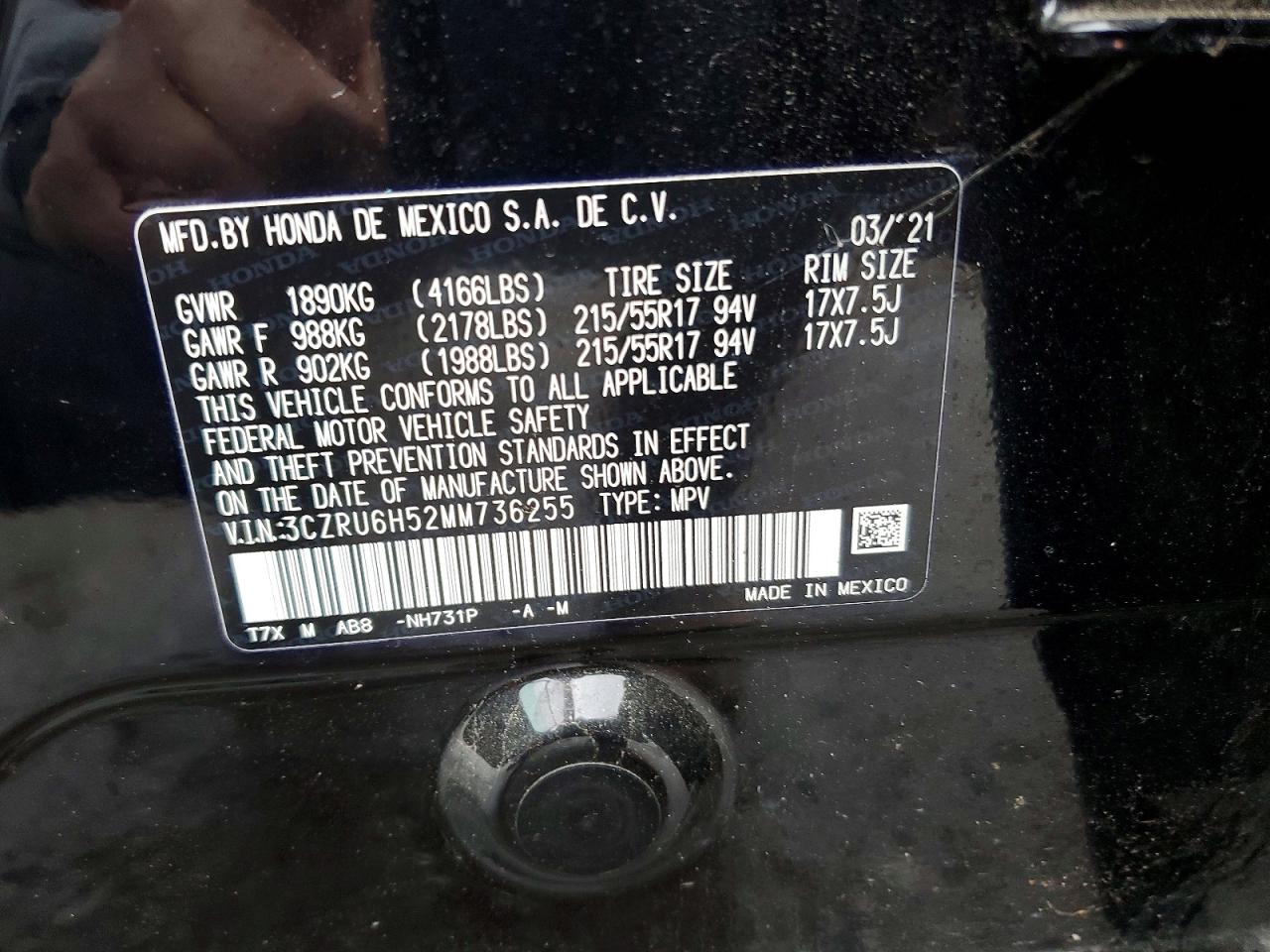 2021 HONDA HR-V EX photo 13