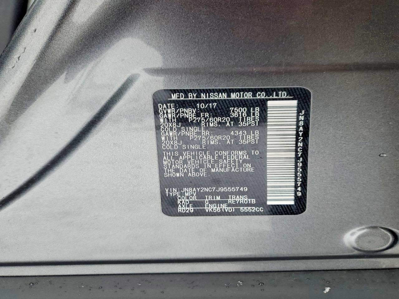 2018 NISSAN ARMADA SV photo 13