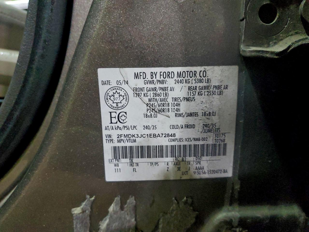 2014 FORD EDGE SEL photo 27