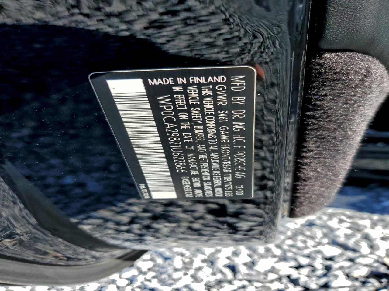 2001 PORSCHE BOXSTER photo 12