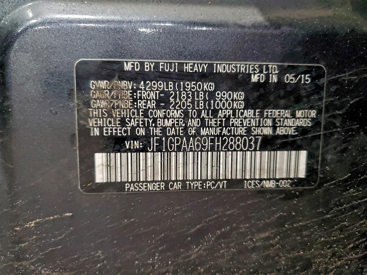 2015 SUBARU IMPREZA photo 14