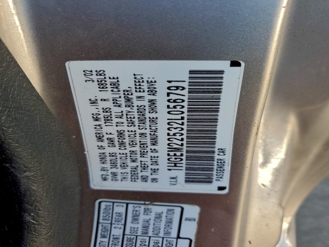 2002 HONDA CIVIC LX photo 12