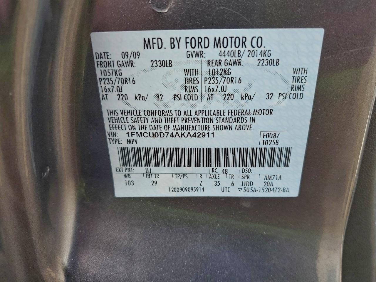 2010 FORD ESCAPE XLT photo 13