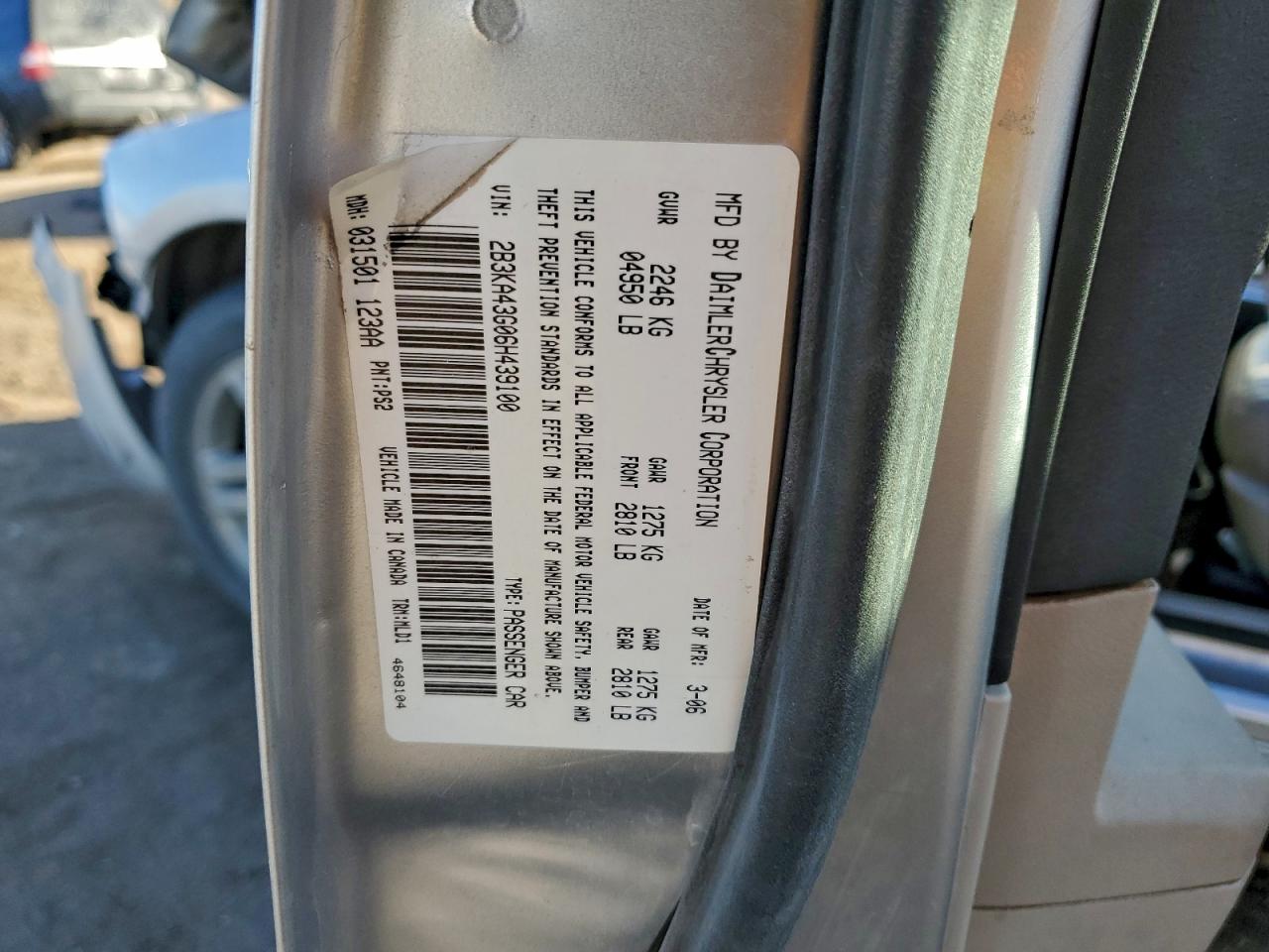 2006 DODGE CHARGER SE photo 12