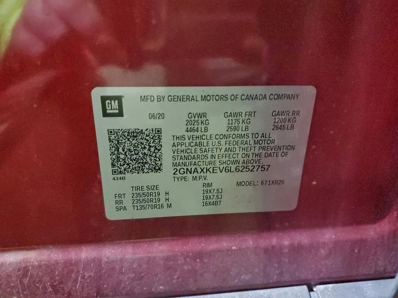 2020 CHEVROLET EQUINOX LT photo 13