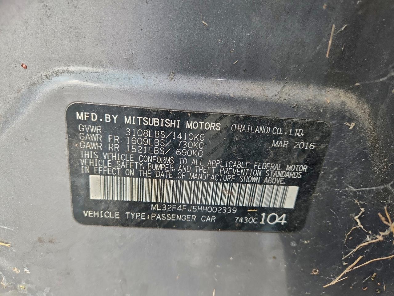 2017 MITSUBISHI MIRAGE G4 SE photo 12