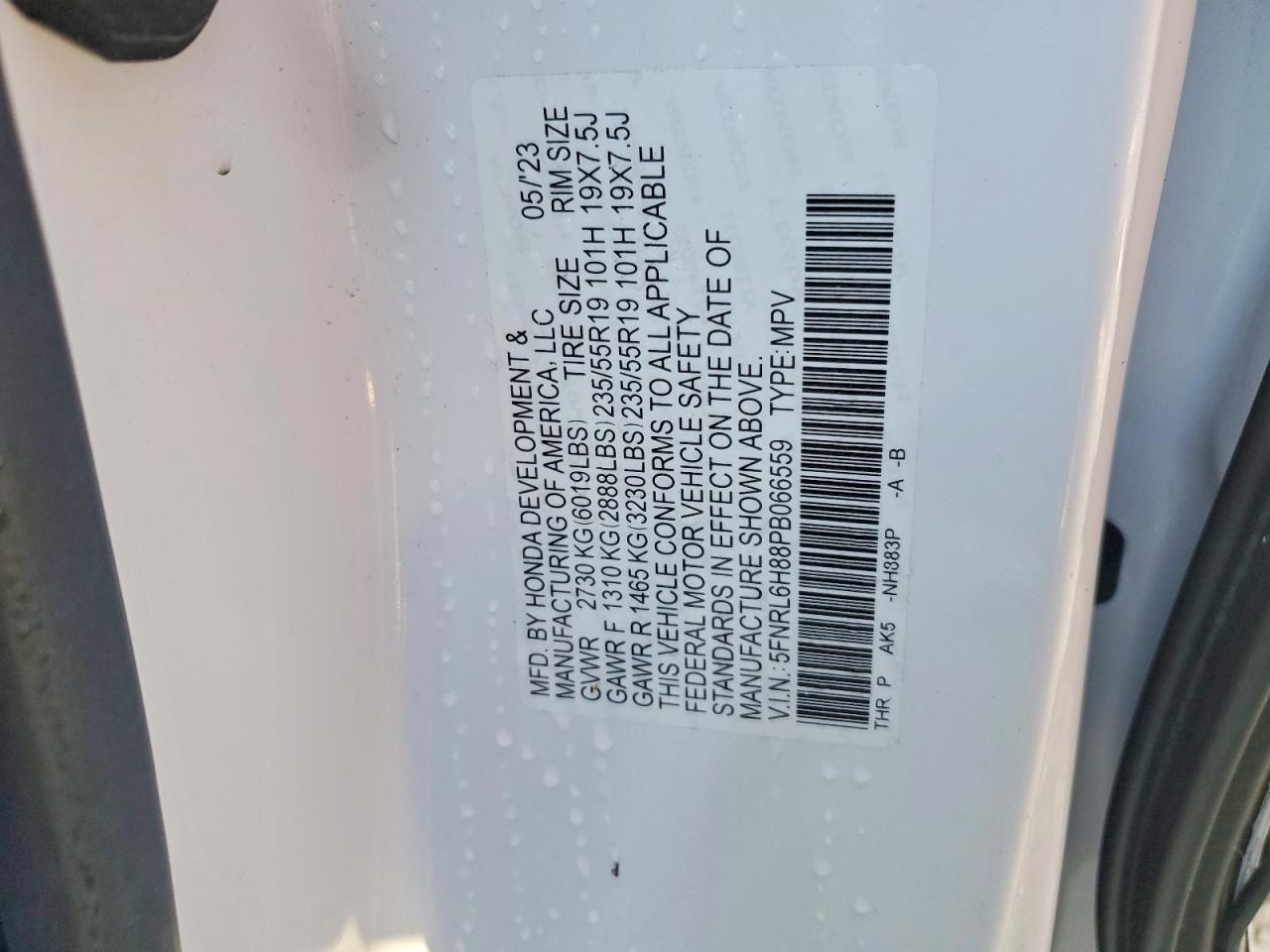 2023 HONDA ODYSSEY TOURING photo 13