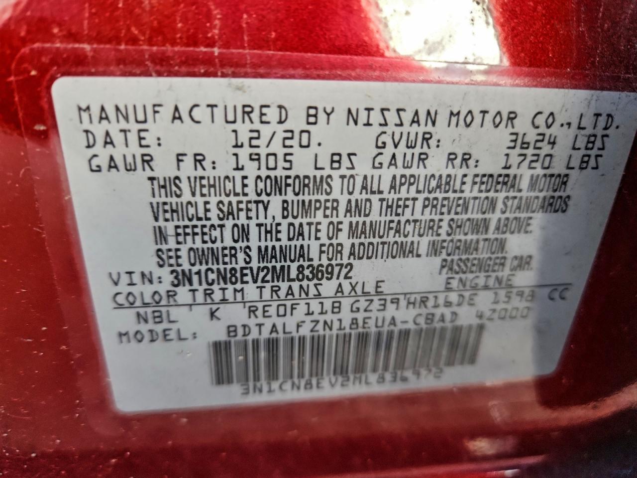 2021 NISSAN VERSA SV photo 12