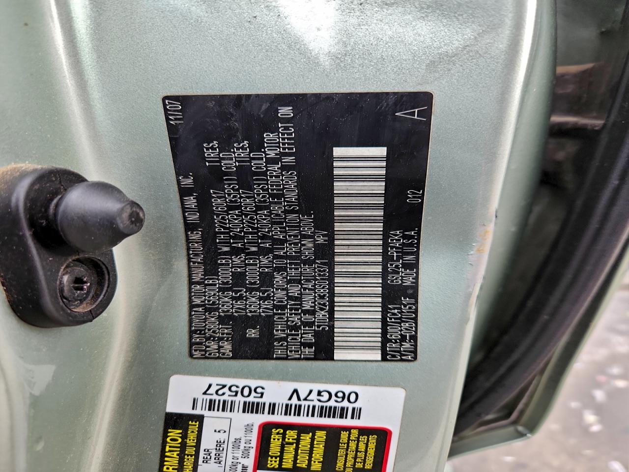 2008 TOYOTA SIENNA LE photo 13