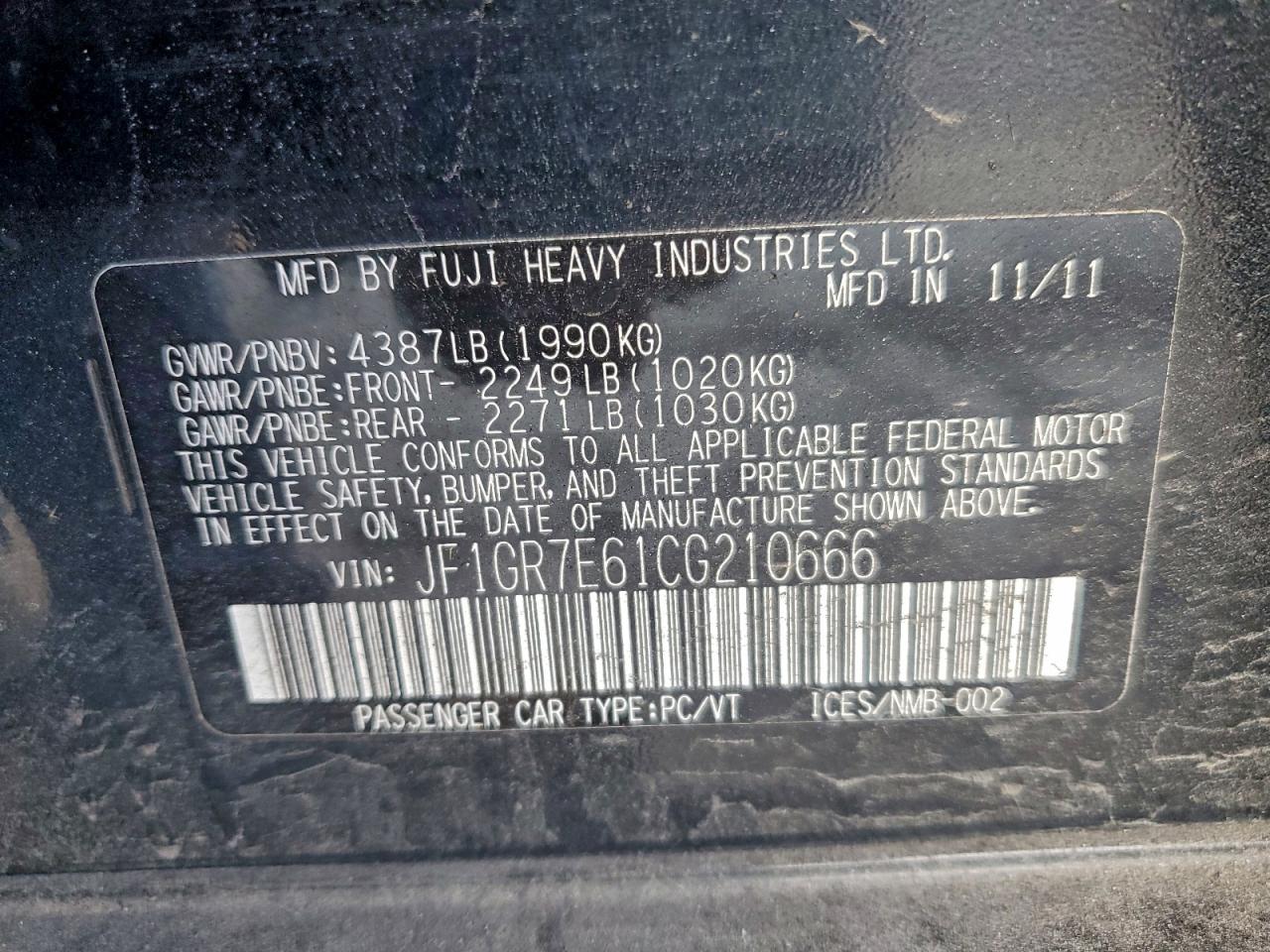 2012 SUBARU IMPREZA WRX photo 12