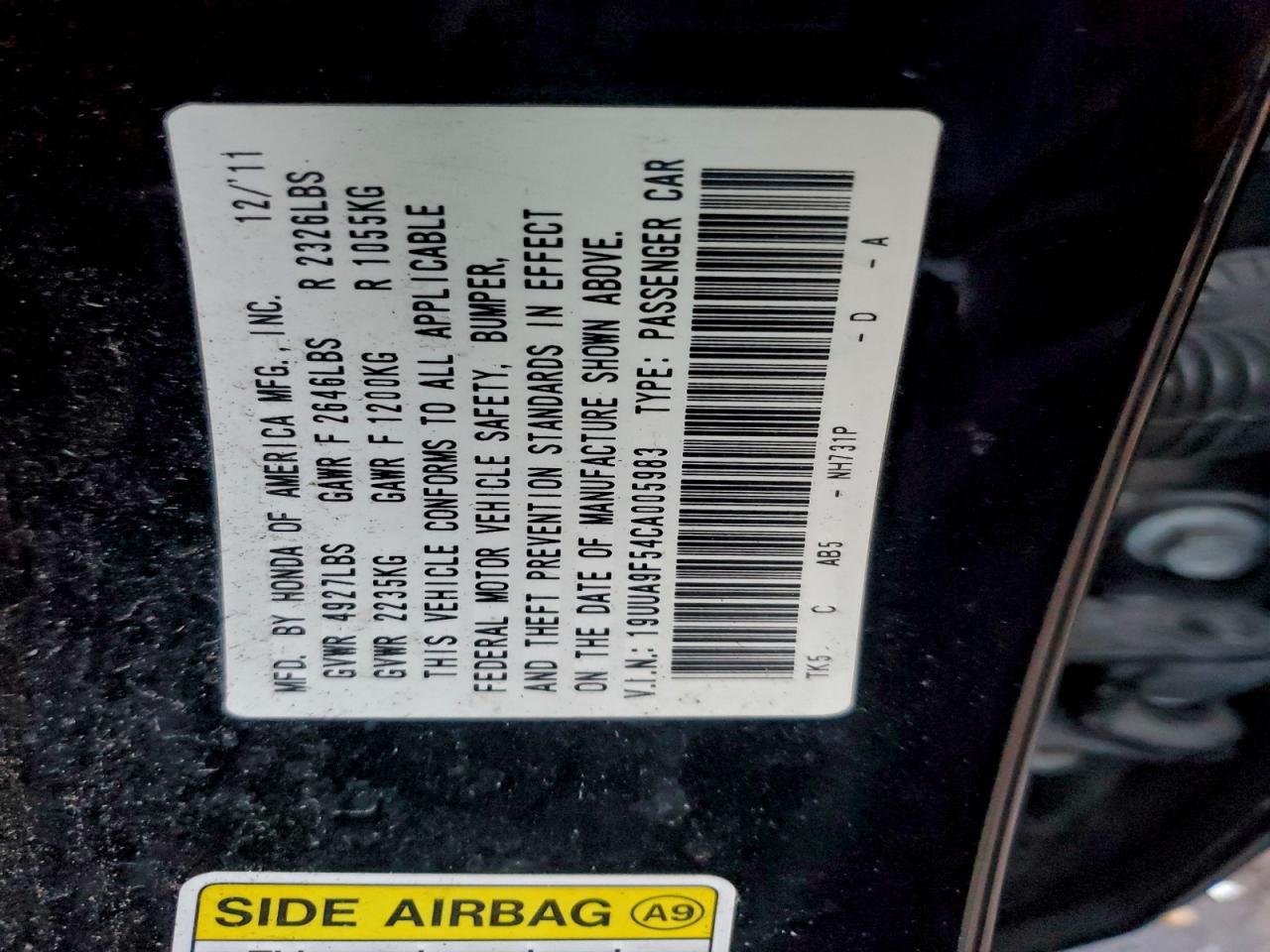 2012 ACURA TL photo 23