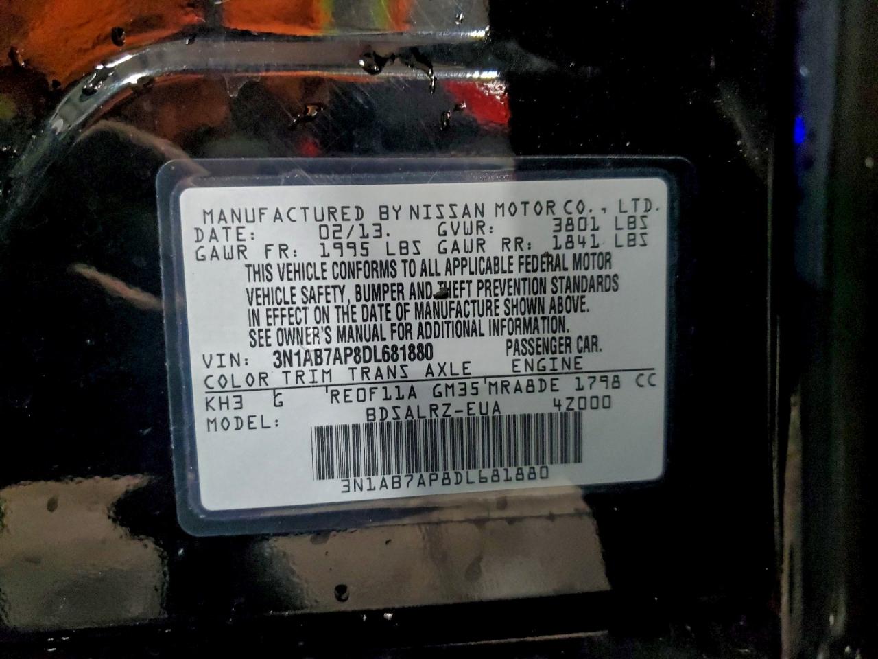 2013 NISSAN SENTRA S photo 12