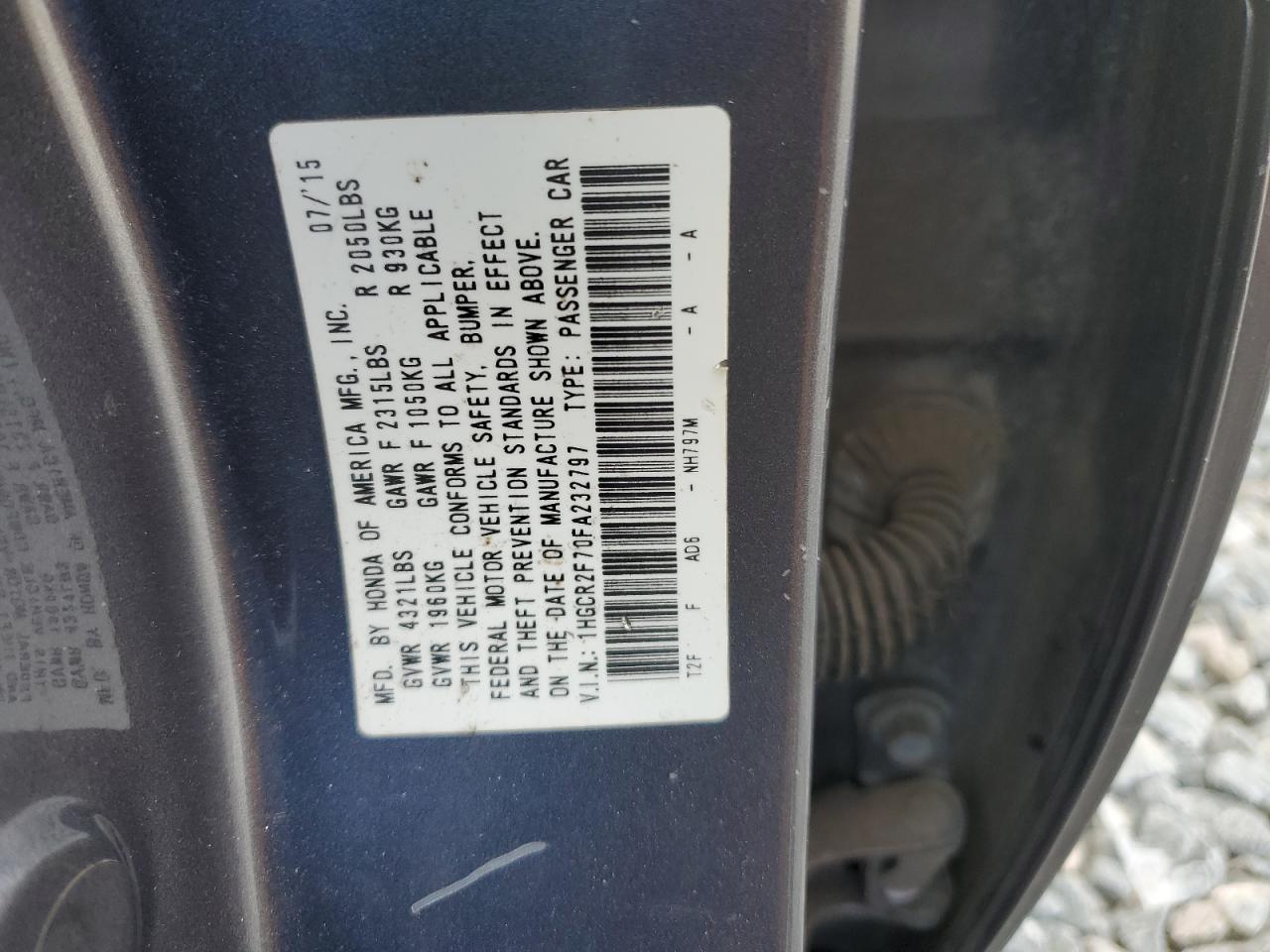 2015 HONDA ACCORD EX photo 25