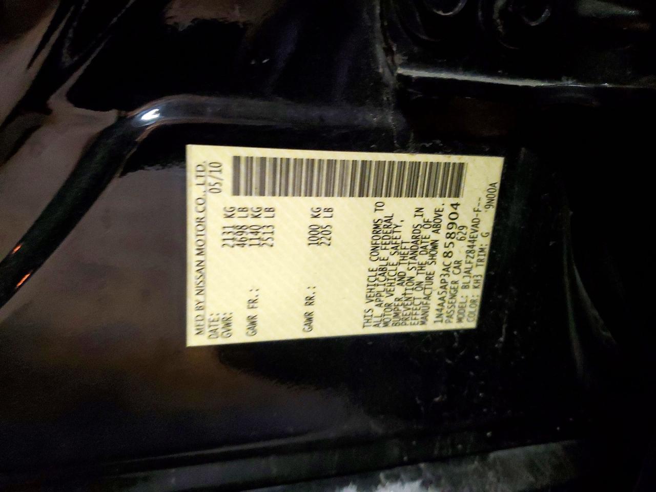 2010 NISSAN MAXIMA S photo 12