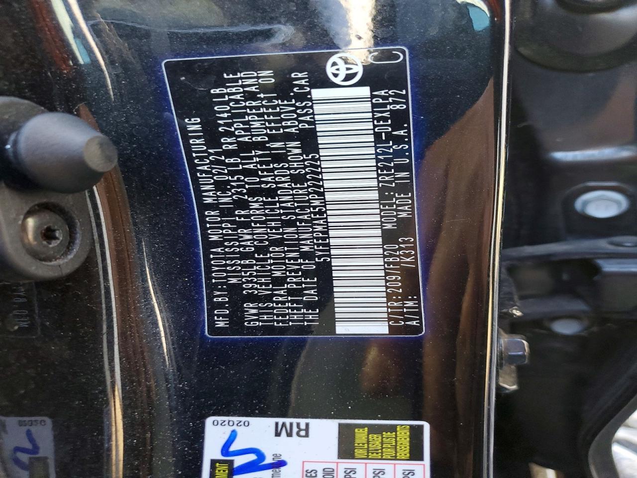 2021 TOYOTA COROLLA LE photo 12
