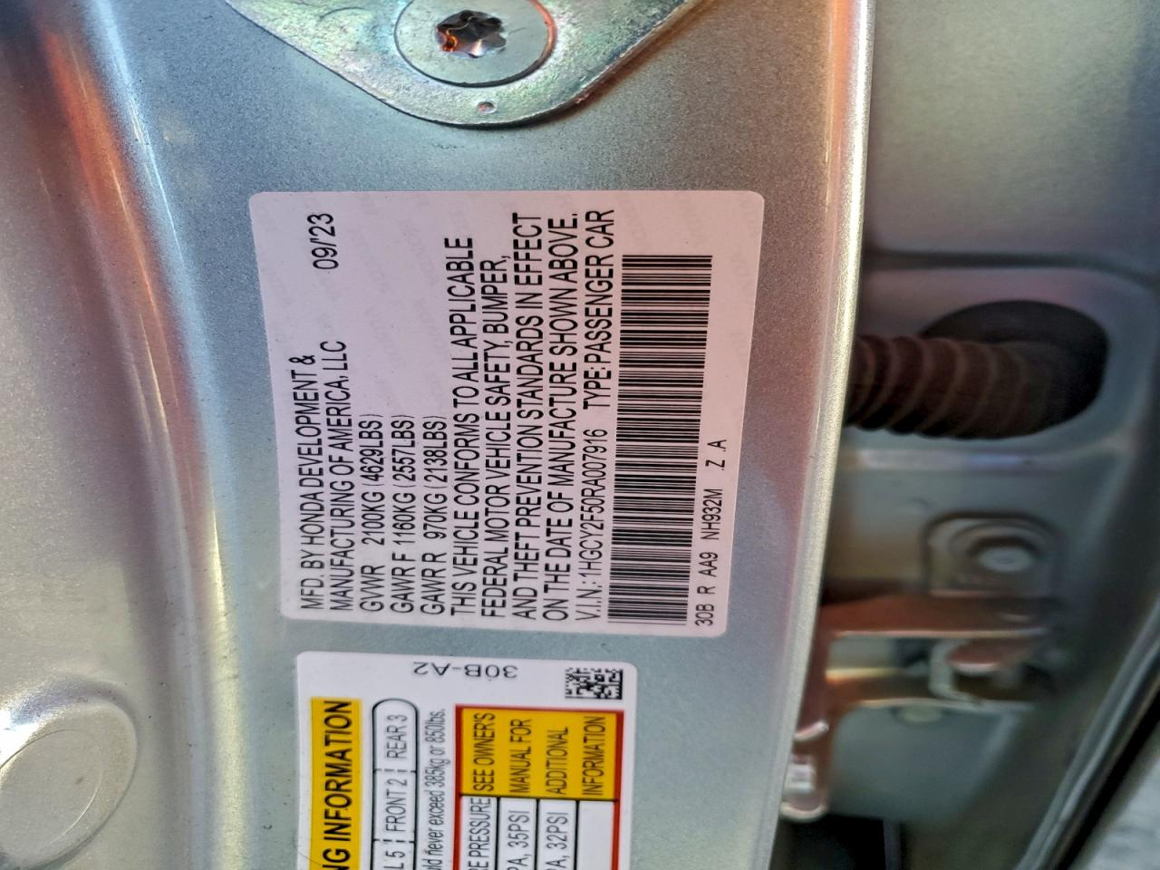 2024 HONDA ACCORD HYBRID SPORT photo 12