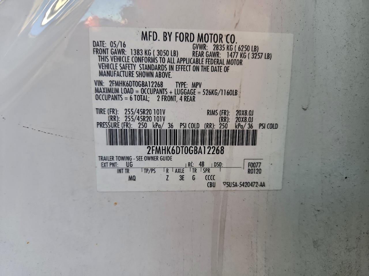 2016 FORD FLEX LIMITED photo 14