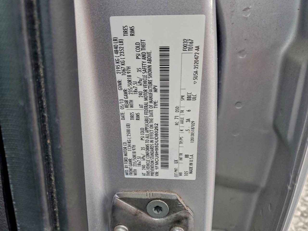 2013 FORD ESCAPE SEL photo 12