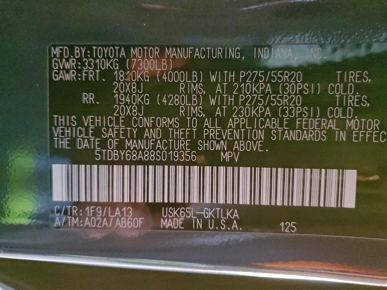 2008 TOYOTA SEQUOIA LIMITED photo 13