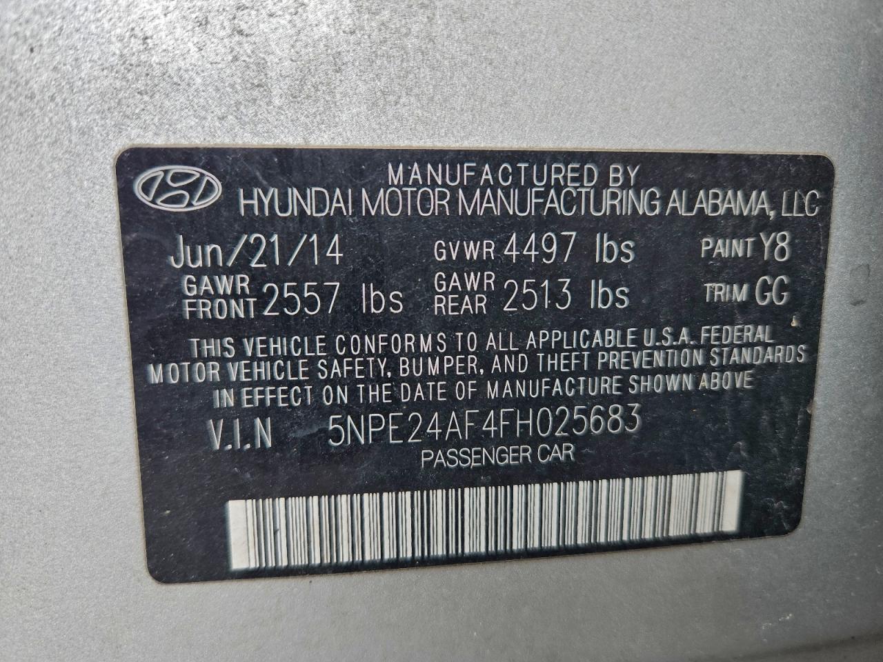 2015 HYUNDAI SONATA SE photo 12