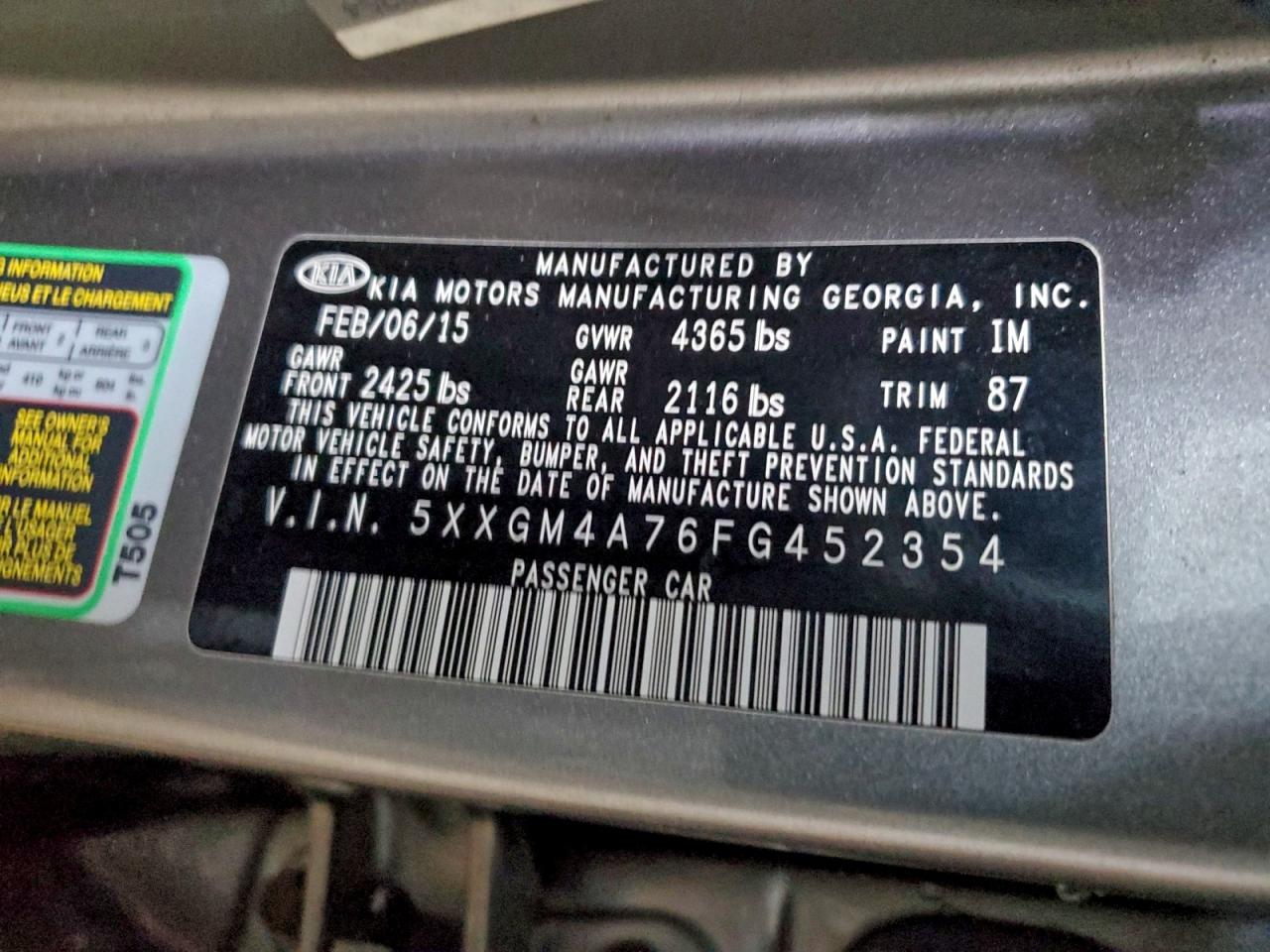2015 KIA OPTIMA LX photo 12
