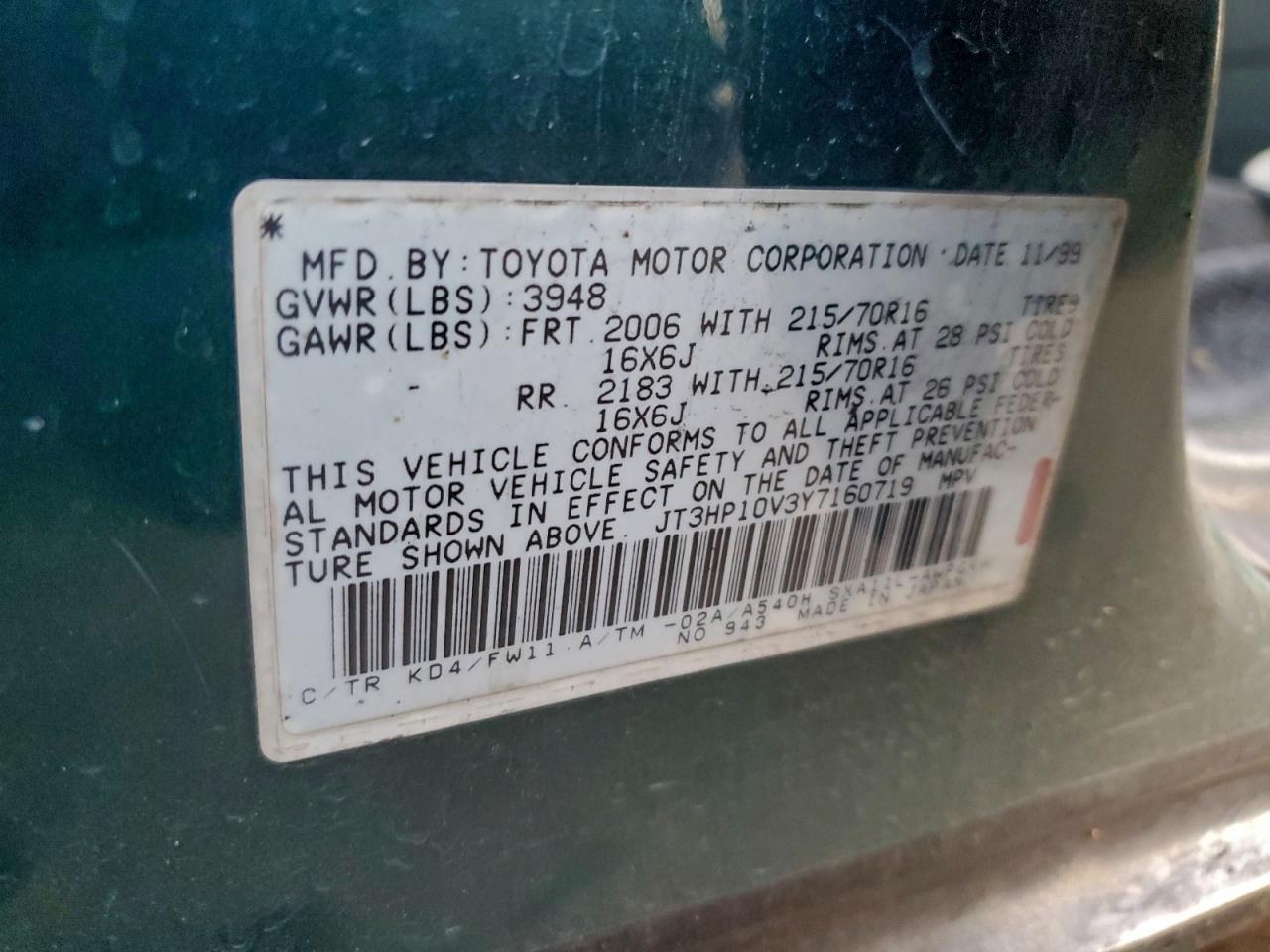 2000 TOYOTA RAV4 photo 13