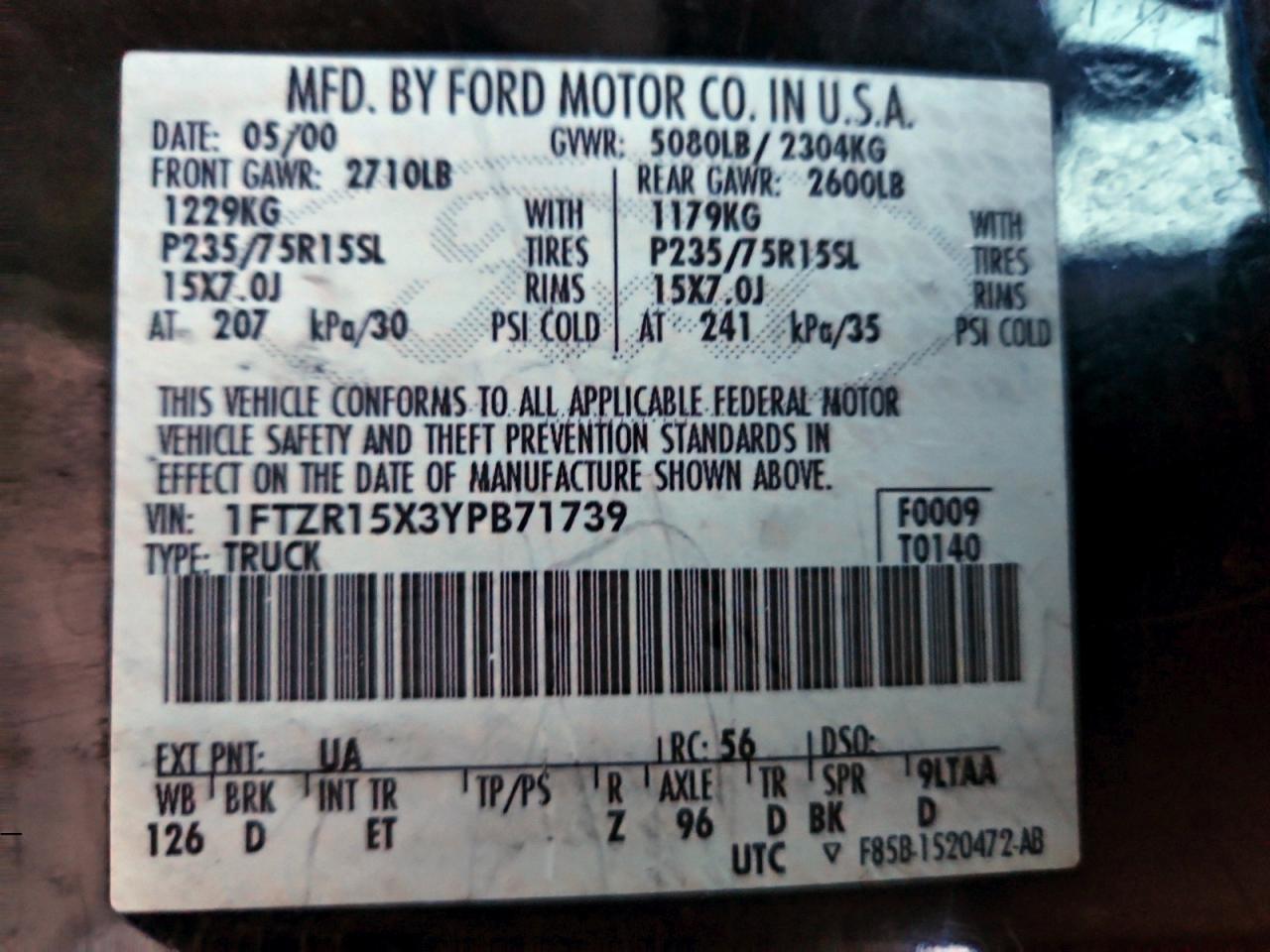 2000 FORD RANGER SUPER CAB photo 12
