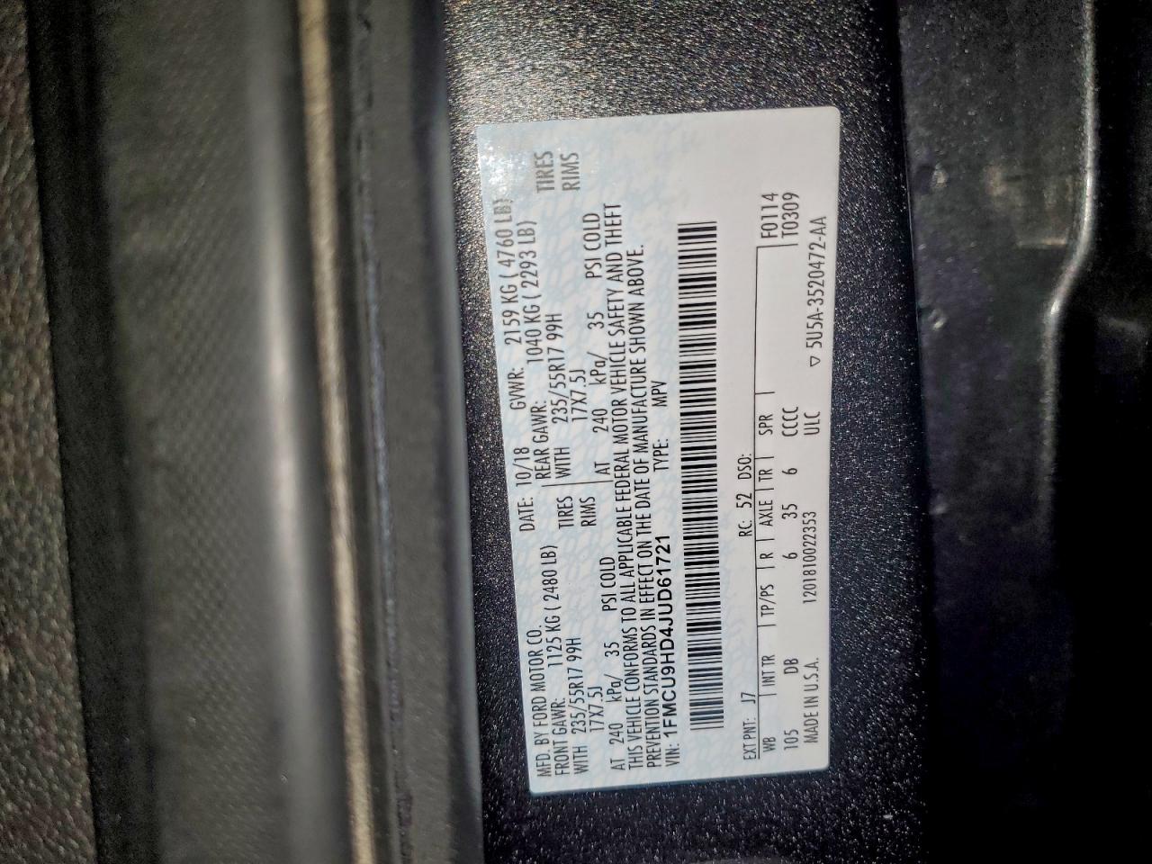2018 FORD ESCAPE SEL photo 25