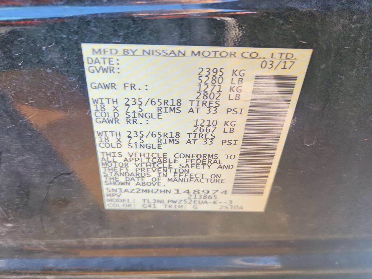 2017 NISSAN MURANO S photo 13