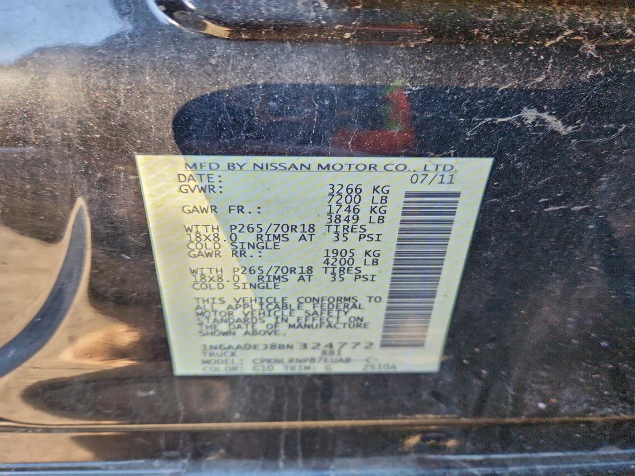 2011 NISSAN TITAN S photo 12