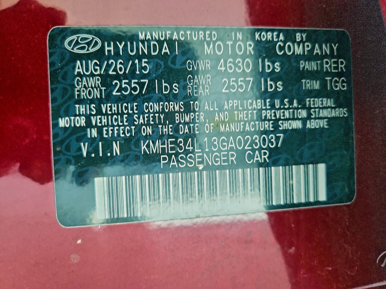 2016 HYUNDAI SONATA HYBRID photo 12