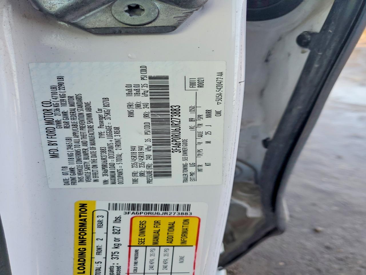 2018 FORD FUSION TITANIUM/PLATINUM HEV photo 12