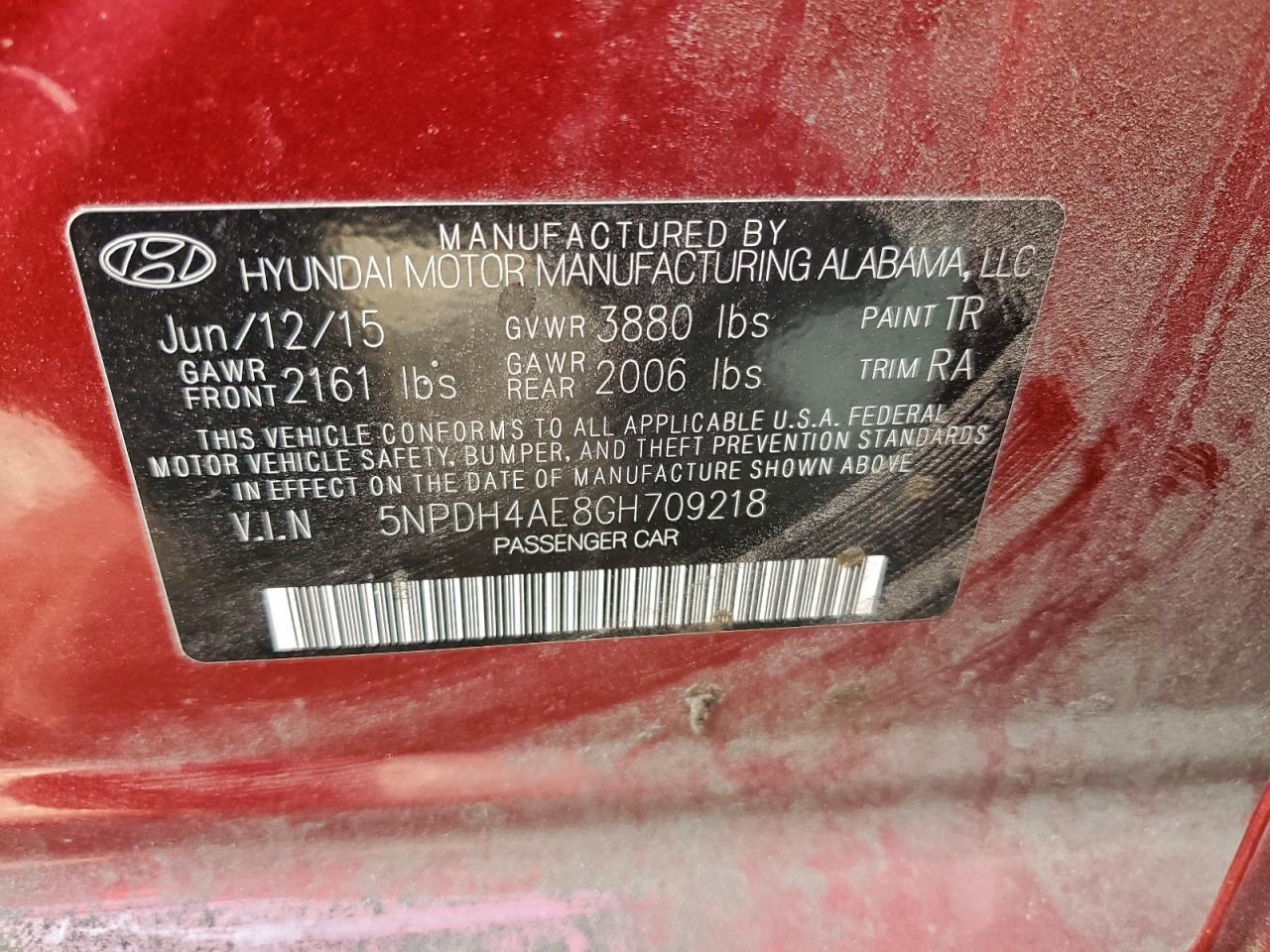 2016 HYUNDAI ELANTRA SE photo 12