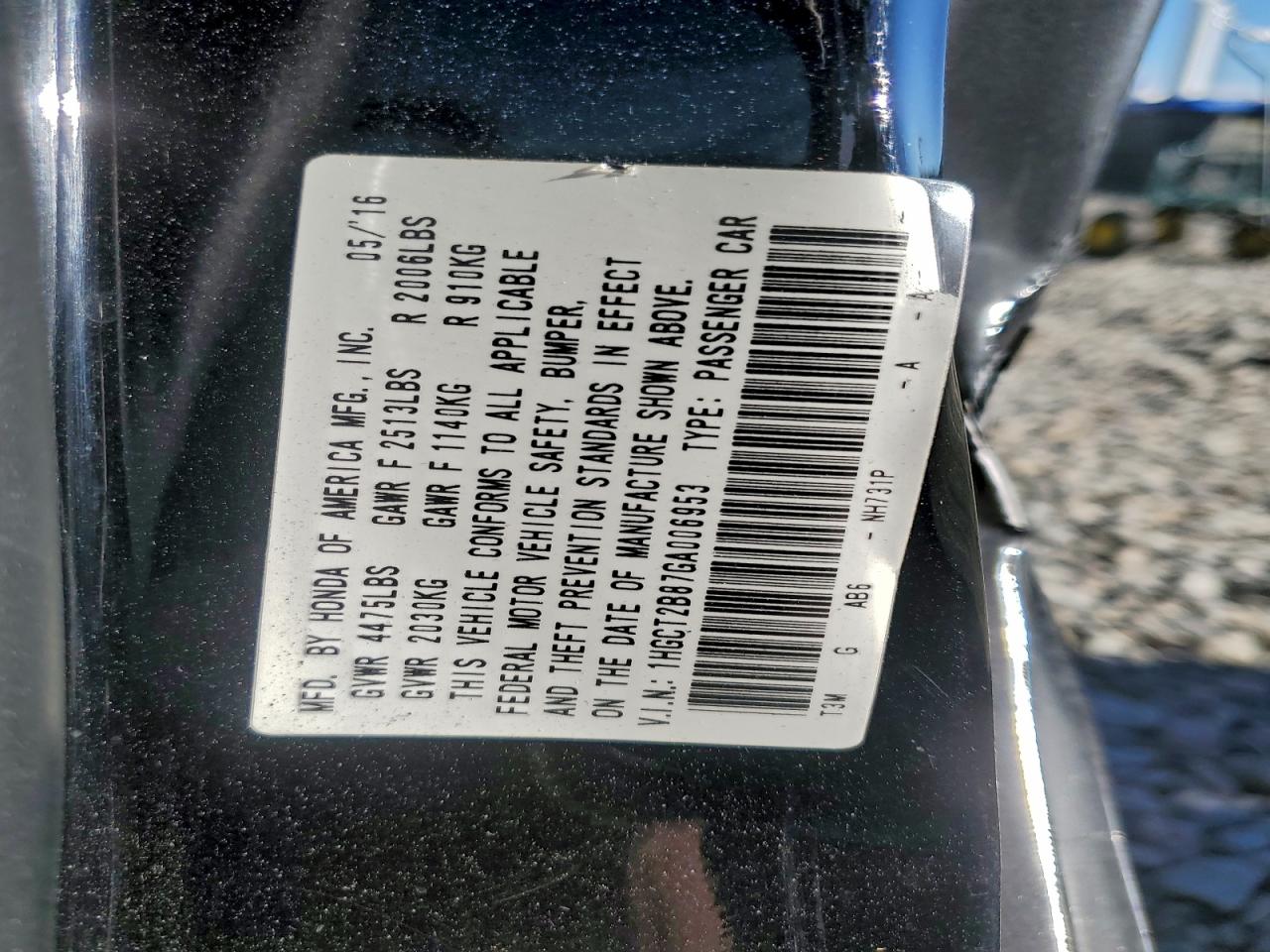 2016 HONDA ACCORD EXL photo 34
