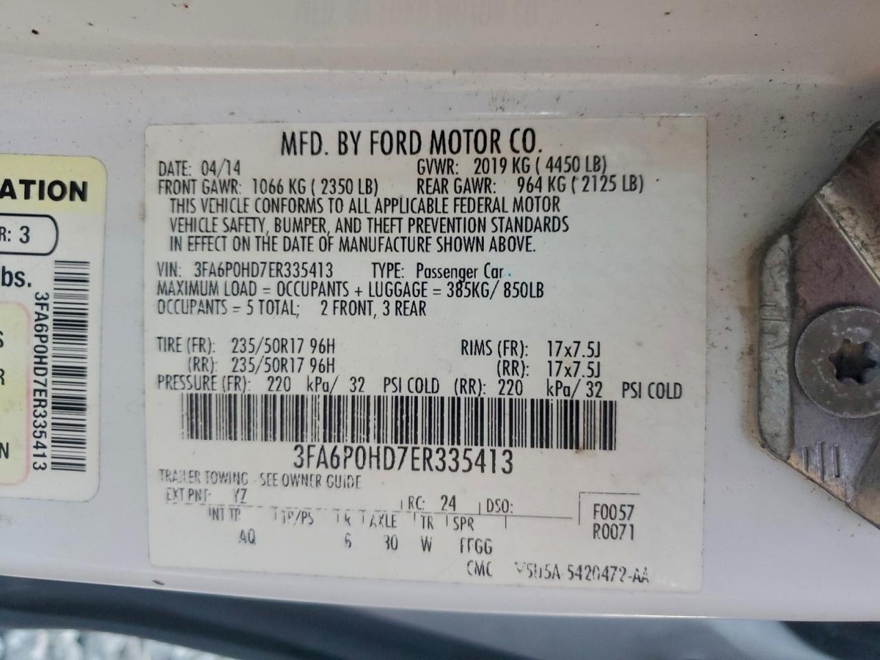 2014 FORD FUSION SE photo 13